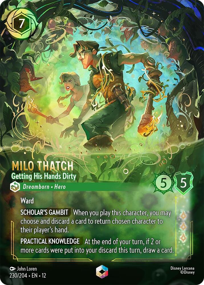 Milo Thatch, Getting His Hands Dirty 230/204 (Wilds Unknown) - Holofoil