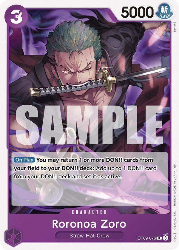 Roronoa Zoro (Reprint) OP09-076 (Starter Deck 26: PURPLE/BLACK Monkey.D.Luffy)