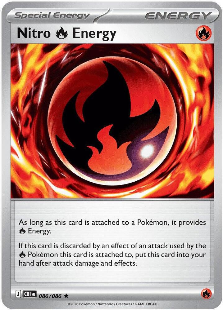 Nitro Fire Energy 086/086 (ME04: Chaos Rising) - Holofoil