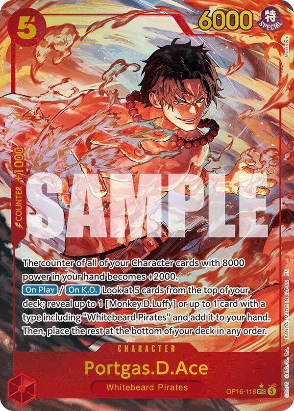 Portgas.D.Ace OP16-118 (The Time of Battle) - Alternate Art Foil