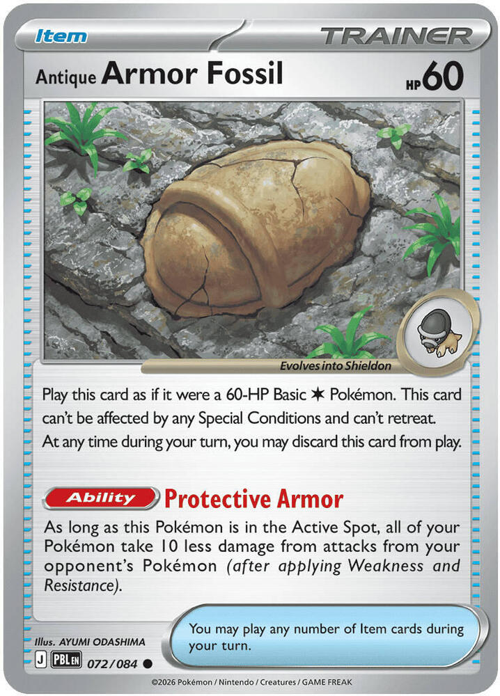 Antique Armor Fossil 072/084 (ME05: Pitch Black) - Reverse Holofoil