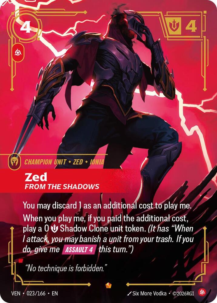 Zed - From the Shadows 023/166 (Vendetta) - Foil