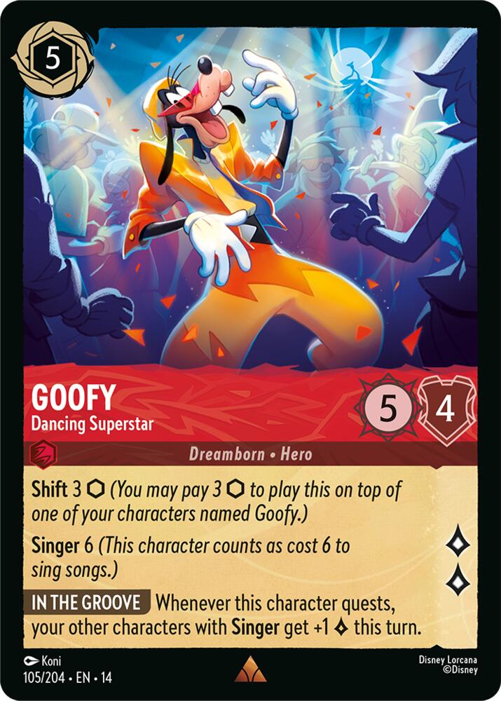 Goofy, Dancing Superstar 105/204 (Hyperia City) - Cold Foil