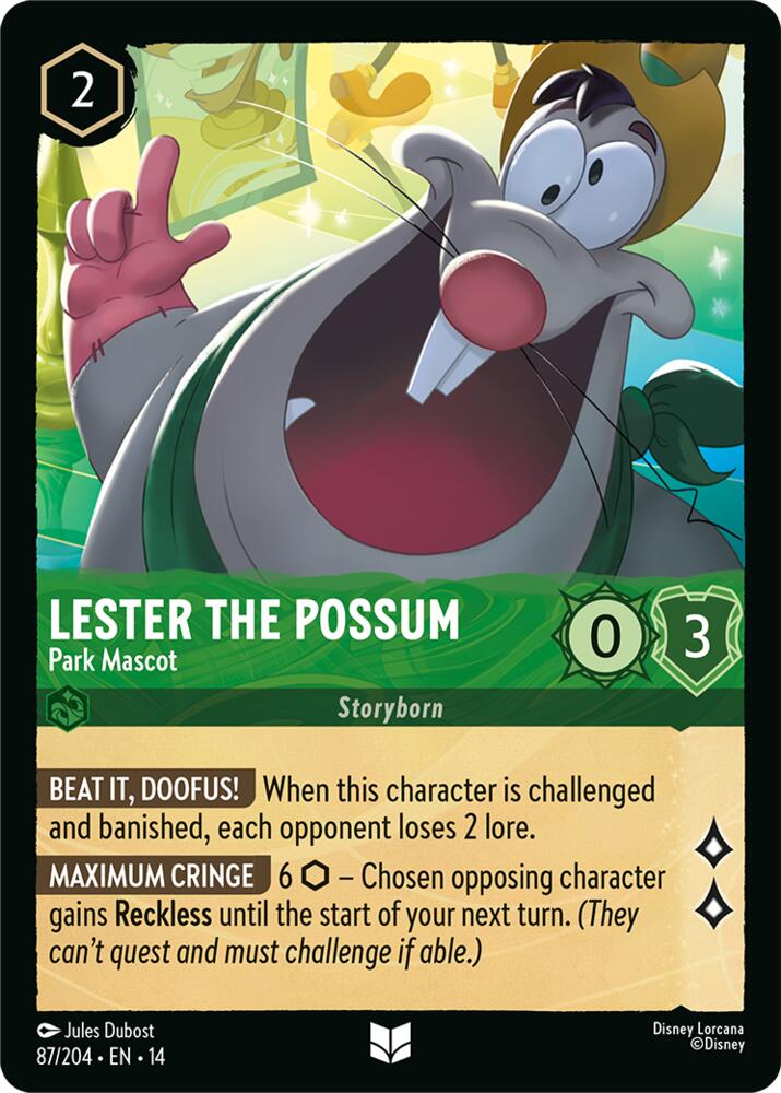 Lester the Possum Park Mascot 87/204 (Hyperia City) - Cold Foil