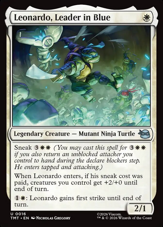 Leonardo, Leader in Blue 16/190 (Teenage Mutant Ninja Turtles) - Foil