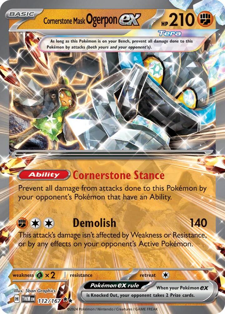 Cornerstone Mask Ogerpon ex 112/167 (SV06: Twilight Masquerade) - Holofoil