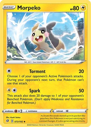 Morpeko 073/192 - Reverse Holofoil SWSH02 Rebel Clash - Uncommon