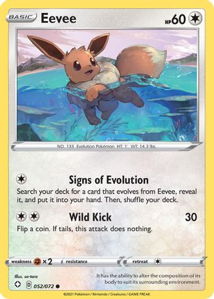 Eevee 052/072 - Reverse Holofoil Shining Fates - Common