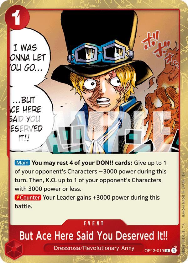 But Ace Here Said You Deserved It!! OP13-019 (Carrying On His Will) - Foil