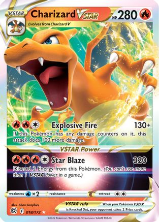 Charizard VSTAR 018/172 - Holofoil SWSH09 Brilliant Stars - Ultra Rare