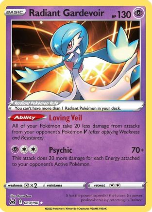 Radiant Gardevoir 069/196 - Holofoil SWSH11 Lost Origin - Radiant Rare