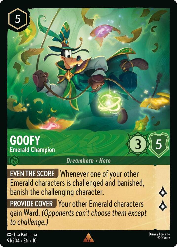 Goofy Emerald Champion 91/204 (Whispers in the Well)