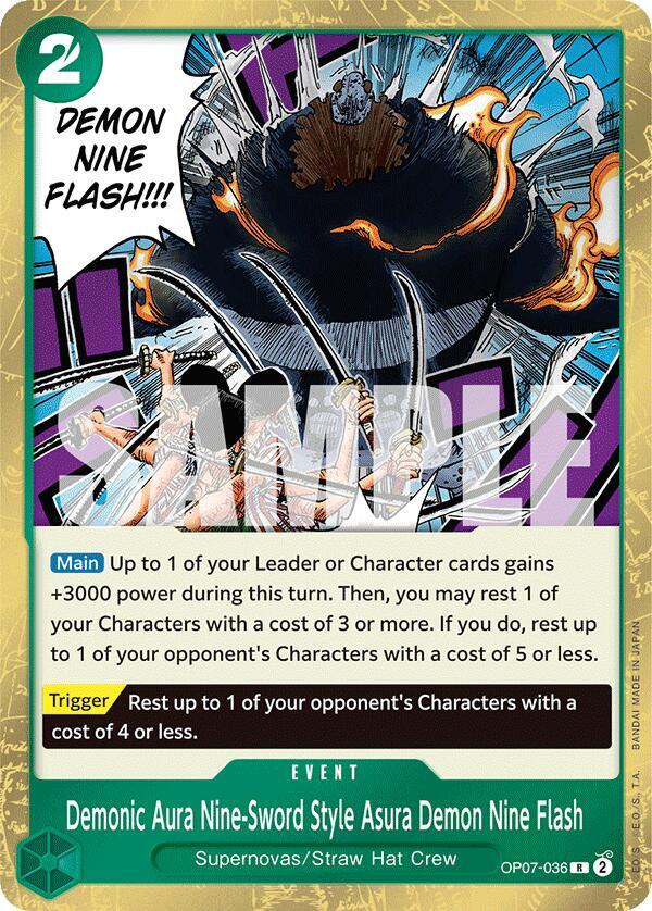 Demonic Aura Nine Sword Style Asura Demon Nine Flash OP07-036 (500 Years in the Future) - Foil