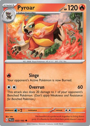 Pyroar 032/193 SV02 Paldea Evolved - Uncommon