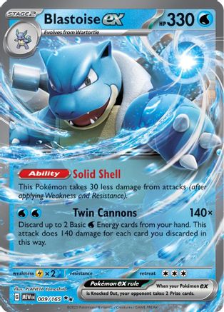 Blastoise ex 009/165 - Holofoil SV Scarlet & Violet 151 - Double Rare