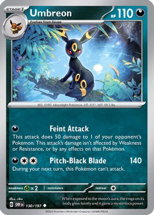 Umbreon 130/197 SV03 Obsidian Flames - Uncommon