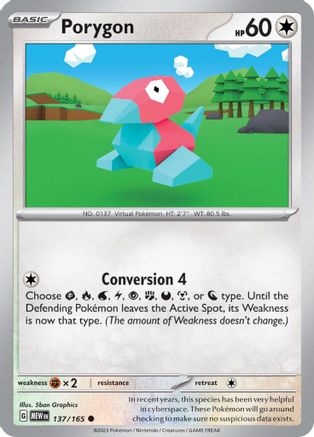 Porygon 137/165 SV Scarlet & Violet 151 - Common