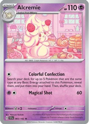Alcremie 065/142 - Reverse Holofoil SV07 Stellar Crown - Rare