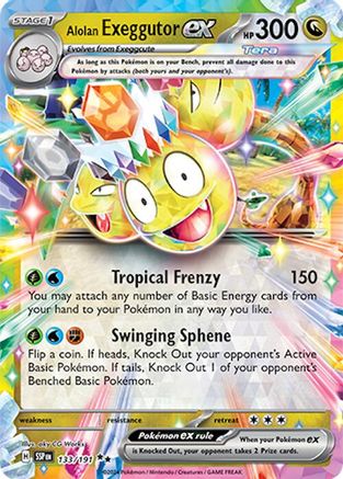 Alolan Exeggutor ex 133/191 - Holofoil SV08 Surging Sparks - Double Rare