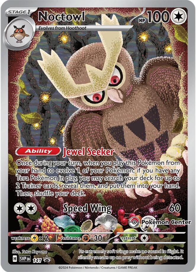 Noctowl Pokemon Center Exclusive 141 (SV: Scarlet & Violet Promo Cards) - Holofoil