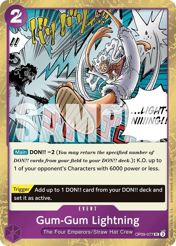 Gum-Gum Lightning OP09-077 (Premium Booster -The Best- Vol. 2) - Pirate Foil