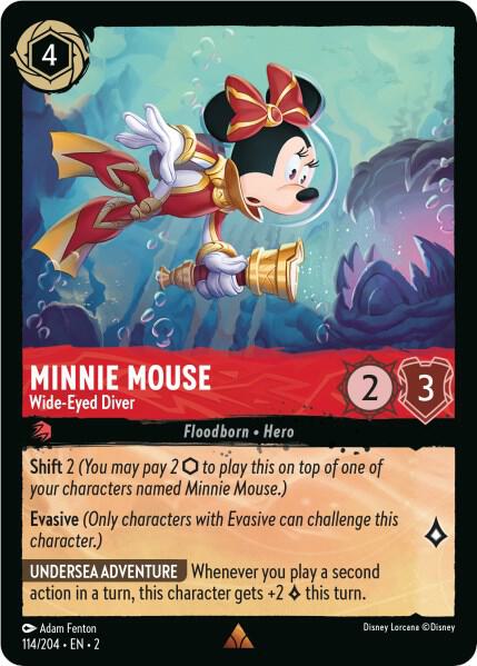 Minnie Mouse, Wide Eyed Diver 114/204 (Rise of the Floodborn)