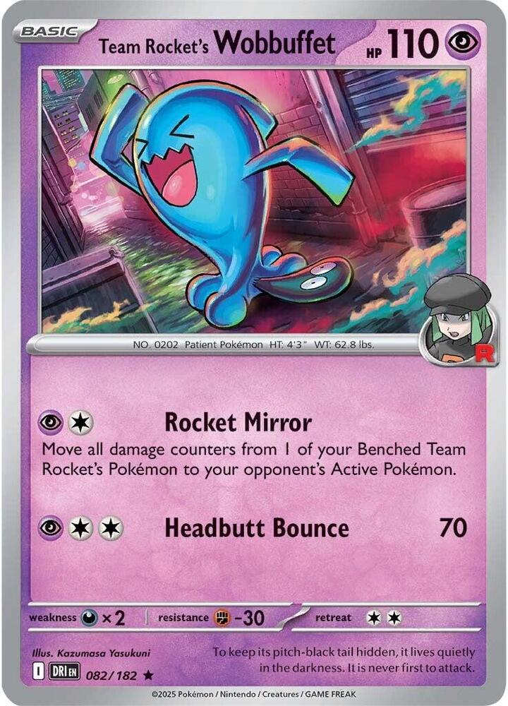 Team Rocket's Wobbuffet 082/182 (SV10: Destined Rivals)  - Holofoil