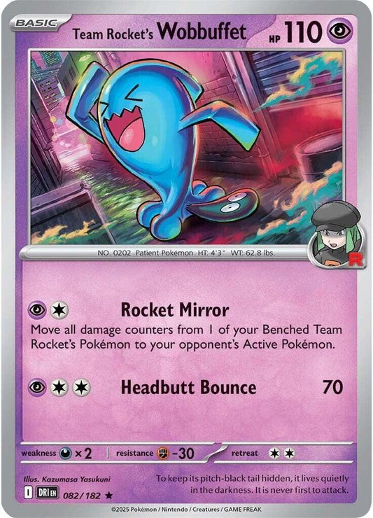 Team Rocket's Wobbuffet 082/182 (SV10: Destined Rivals)  - Holofoil