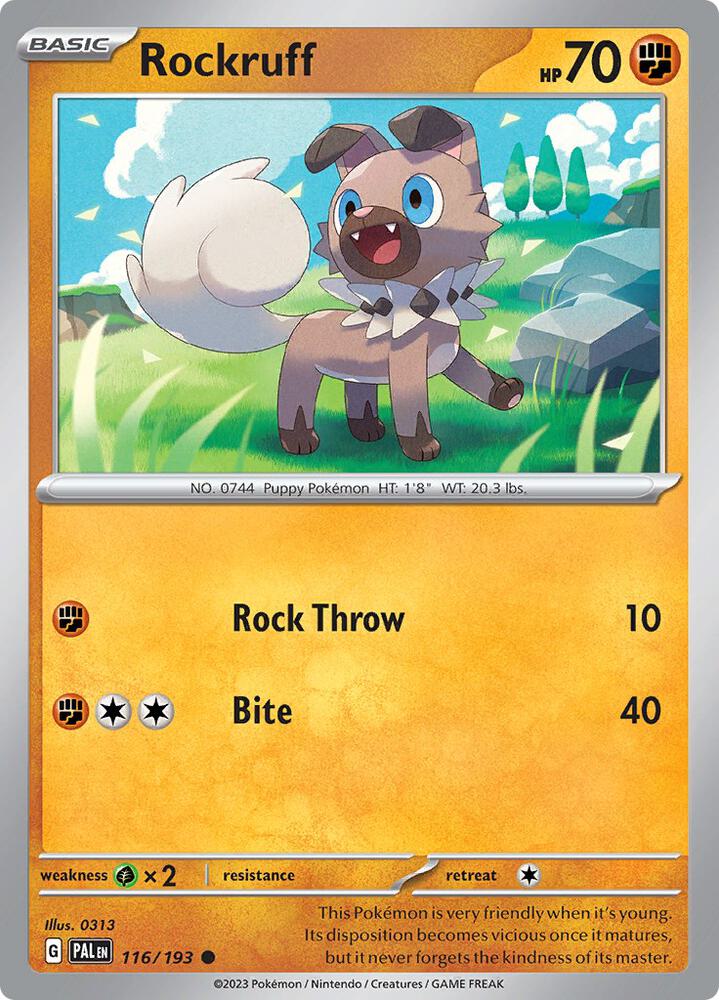Rockruff 116/193 (SV02: Paldea Evolved) 