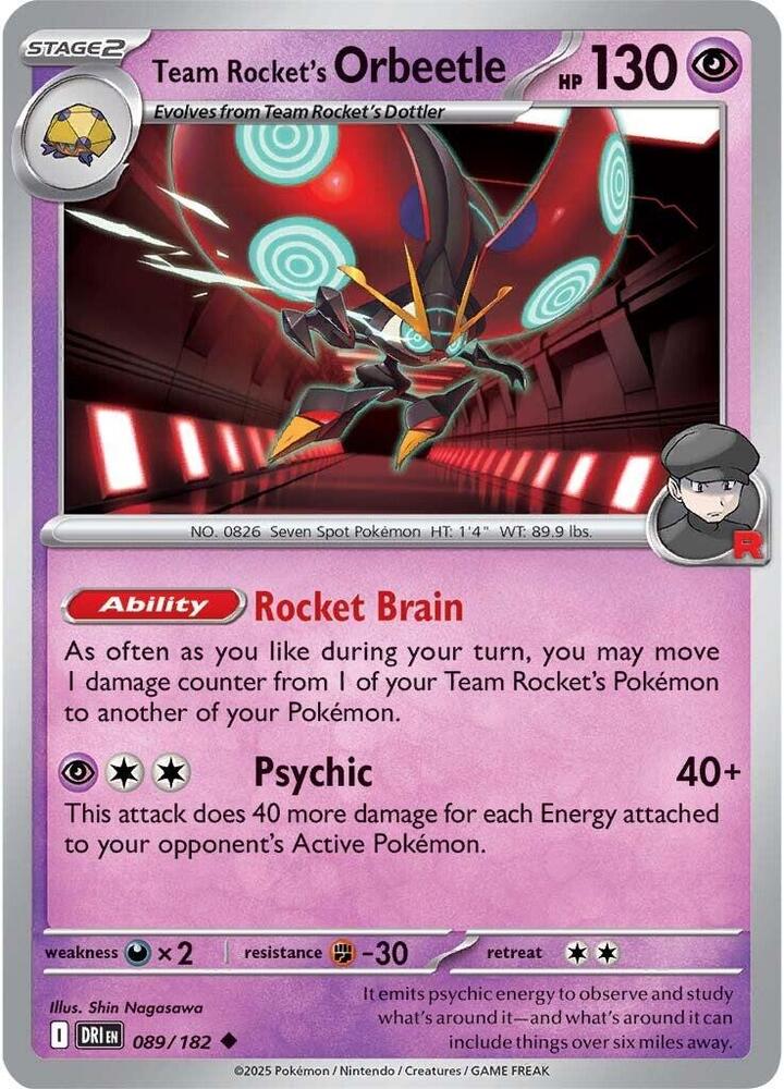 Team Rocket's Orbeetle 089/182 (SV10: Destined Rivals) 