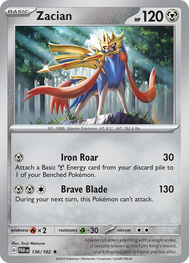 Zacian 136/182 (SV04: Paradox Rift)  - Holofoil