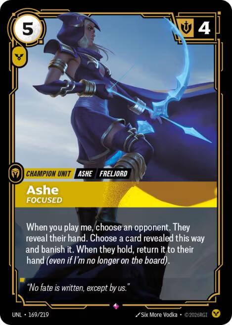 Ashe- Focused 169/219 (Unleashed)  - Foil