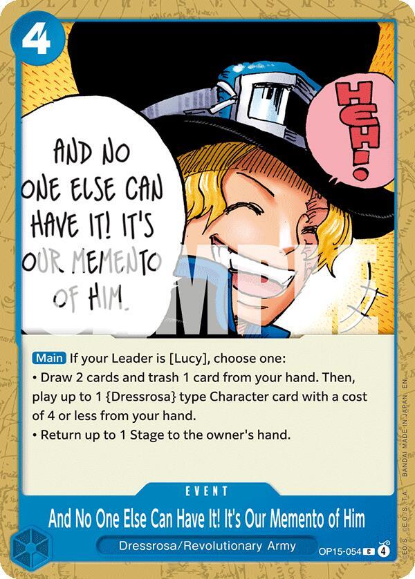 And No One Else Can Have It! It's Our Memento of Him OP15-054 (Adventure on Kami's Island) 