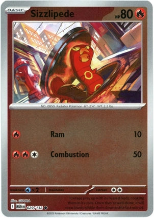 Sizzlipede 029/132 (ME01: Mega Evolution)  - Reverse Holofoil