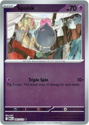 Spoink 062/132 (ME01: Mega Evolution)  - Reverse Holofoil