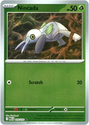 Nincada 016/132 (ME01: Mega Evolution)  - Reverse Holofoil