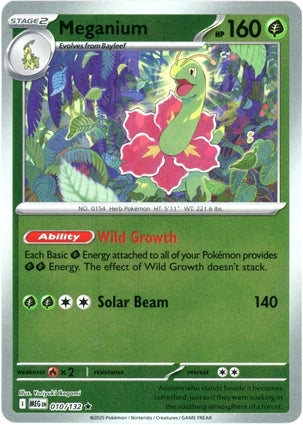 Meganium 010/132 (ME01: Mega Evolution)  - Reverse Holofoil