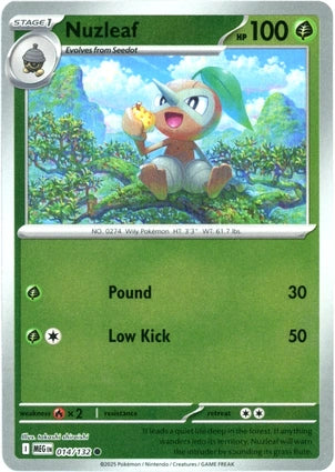 Nuzleaf 014/132 (ME01: Mega Evolution)  - Reverse Holofoil