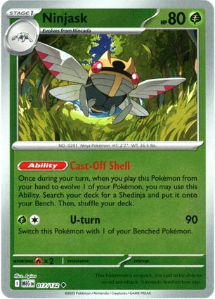 Ninjask 017/132 (ME01: Mega Evolution)  - Reverse Holofoil