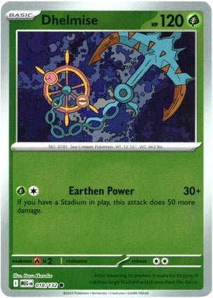 Dhelmise 018/132 (ME01: Mega Evolution)  - Reverse Holofoil