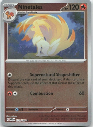 Ninetales 020/132 (ME01: Mega Evolution)  - Reverse Holofoil
