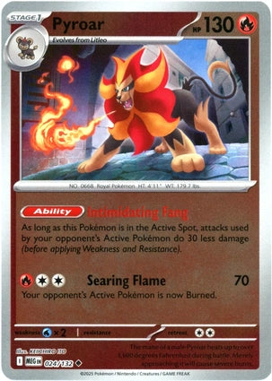 Pyroar 024/132 (ME01: Mega Evolution)  - Reverse Holofoil