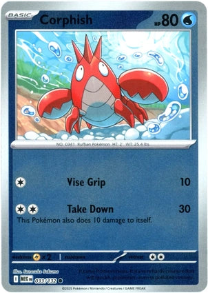 Corphish 033/132 (ME01: Mega Evolution)  - Reverse Holofoil