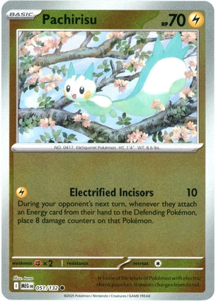 Pachirisu 051/132 (ME01: Mega Evolution)  - Reverse Holofoil