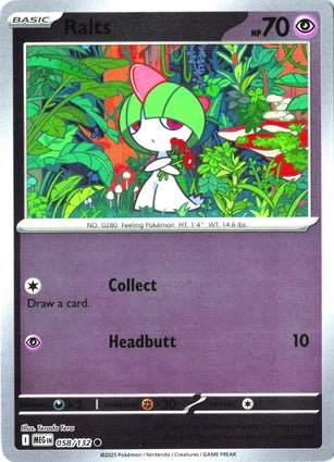 Ralts 058/132 (ME01: Mega Evolution)  - Reverse Holofoil