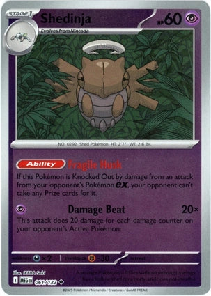 Shedinja 061/132 (ME01: Mega Evolution)  - Reverse Holofoil
