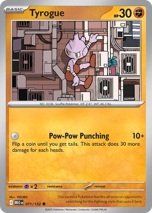 Tyrogue 071/132 (ME01: Mega Evolution) 