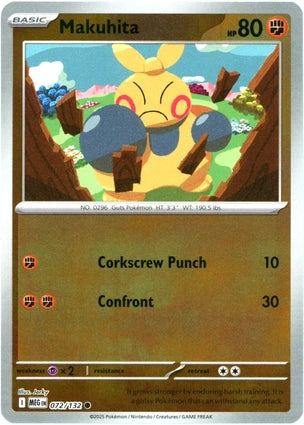 Makuhita 072/132 (ME01: Mega Evolution)  - Reverse Holofoil