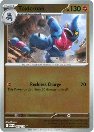Toxicroak 079/132 (ME01: Mega Evolution)  - Reverse Holofoil