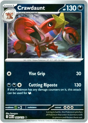 Crawdaunt 085/132 (ME01: Mega Evolution)  - Reverse Holofoil